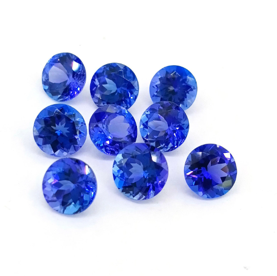 AAAA Natural VIVID Tanzanite Round 1.15 Cts (TZRD002) - Bluestargemstones - -
